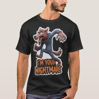 「I'm Your Nightmare te」というスーツ姿の漫画の人狼 Tシャツ