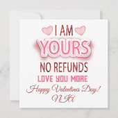 I'm Your No Responsesハート写真Valentines Day シーズンカード (正面)