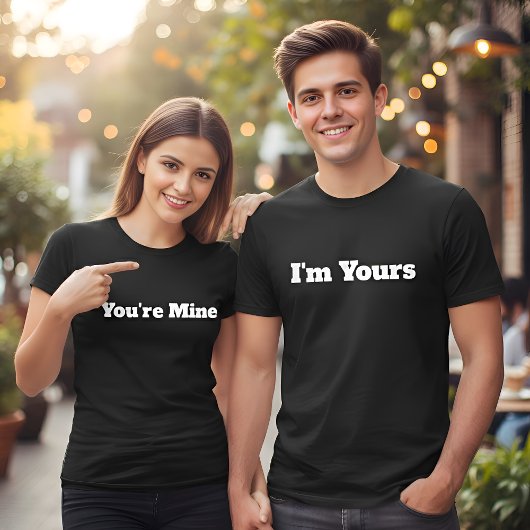 I'm Yours Custom Text Black Mens Couples Tシャツ