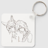 Imã Fanart Cyno e Tighnari do jogo Genshin Impact キーホルダー (裏面)