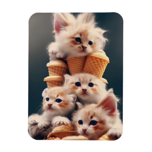 ímã gatinhos e sorvetes マグネット (縦)