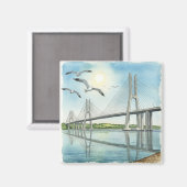 Imã - Portugal - Lisboa - Ponte Vasco da Gama マグネット (正面/裏面)