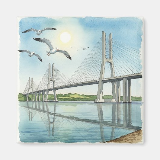 Imã - Portugal - Lisboa - Ponte Vasco da Gama マグネット (正面)