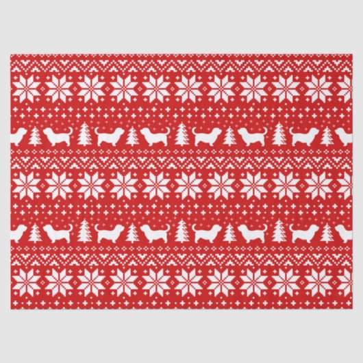 Imaalテリアのクリスマスパターン赤の谷間 薄葉紙 (正面)