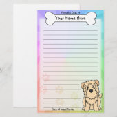 Imaalテリアの文房具のかわいいのWheaten谷間 便箋 (正面/裏面)