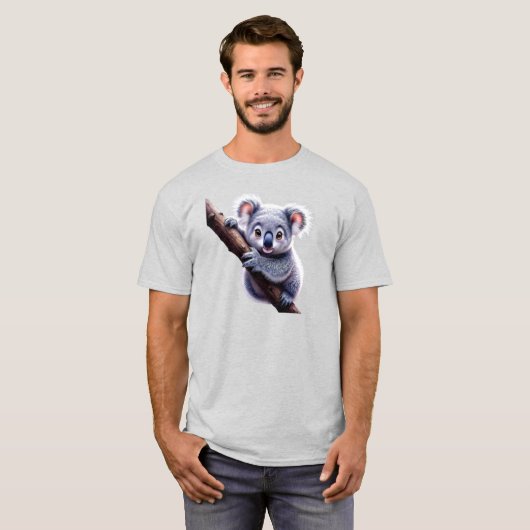 Image d’un koala mignon sur une branche. tシャツ (正面フル)