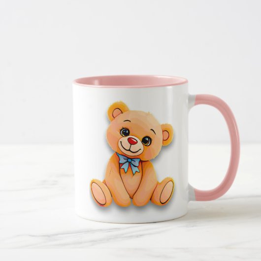 Image d’un ours en peluche doux et souriant. マグカップ (右)