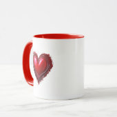 Image d'un coeur rouge semblable à un bijou. マグカップ (正面左)
