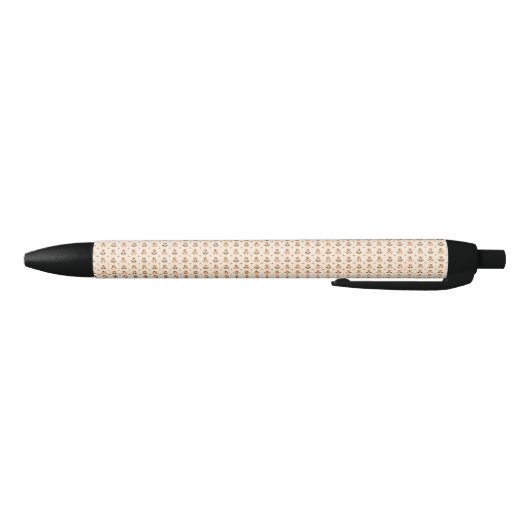 Image of a ballpoint pen with a woven beige textur 黒ボールペン (ボトム)