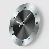 Image of Black & Silver & Metallic Stainless Steel ラージ壁時計 (傾斜)