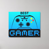 Image of Game Controller and Best Gamer Text キャンバスプリント (正面)