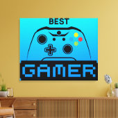 Image of Game Controller and Best Gamer Text キャンバスプリント (インサイチュ (リビング))