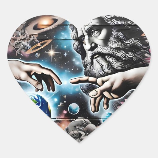  image of god creating the universe ハートシール (正面)