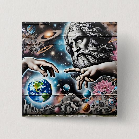 image of god creating the universe 缶バッジ (正面)