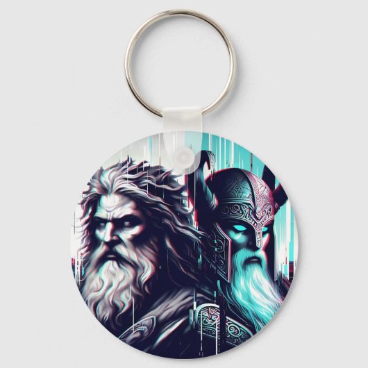 image of the gods zeus and odin togethe キーホルダー (正面)
