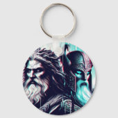 image of the gods zeus and odin togethe キーホルダー (裏面)