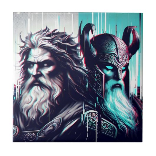  image of the gods zeus and odin togethe タイル (正面)
