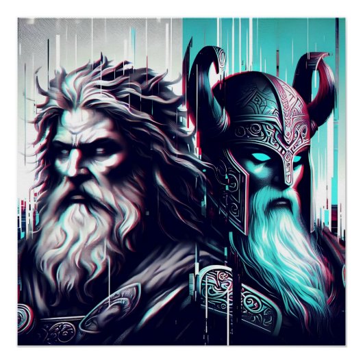  image of the gods zeus and odin togethe ポスター (正面)