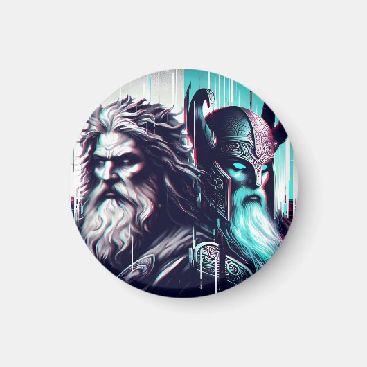 image of the gods zeus and odin togethe マグネット (正面)
