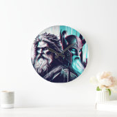 image of the gods zeus and odin togethe ラージ壁時計 (ホーム)