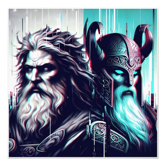 image of the gods zeus and odin together フォトプリント            (正面)