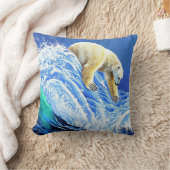 Image: Polar bear in the sea. クッション (ブランケット)
