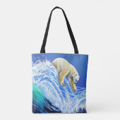 Image: Polar bear in the sea. トートバッグ (裏面)