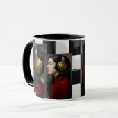 Image surréaliste femme et musique マグカップ (正面左)