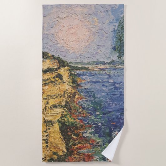  Imagen de mi obra arte Amanecer ビーチタオル (正面)