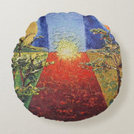 Imagen de mi obra arte La puesta del sol ラウンドクッション