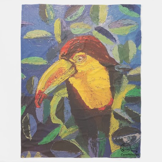Imagen de mi obra arte Tucán フリースブランケット (正面)