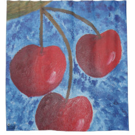 Imagen de mi obra Cerezas シャワーカーテン