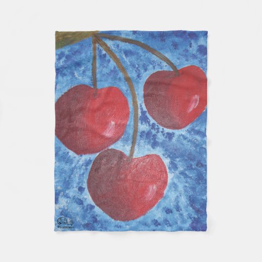 Imagen de mi obra Cerezas フリースブランケット (正面)