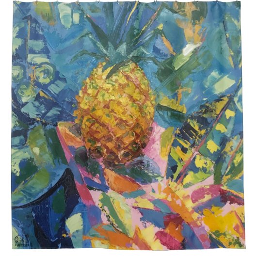 Imagen de mi obra Piña シャワーカーテン (正面)