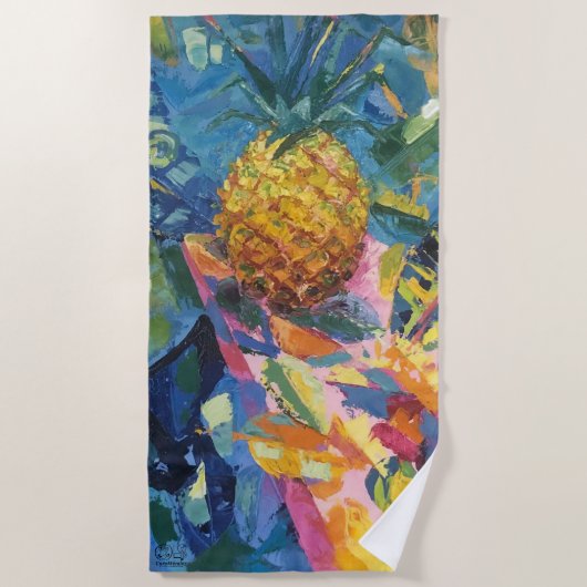Imagen de mi obra Piña ビーチタオル (正面)