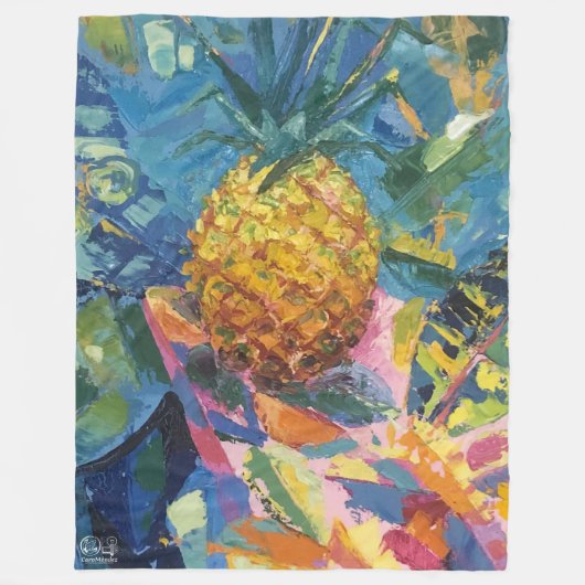 Imagen de mi obra Piña フリースブランケット (正面)