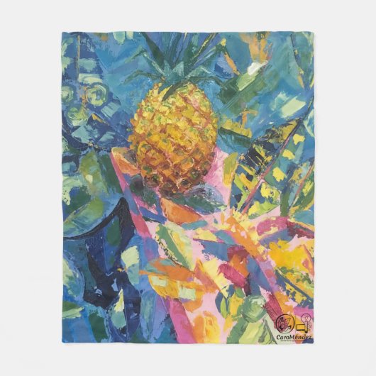 Imagen de mi obra Piña フリースブランケット (正面)