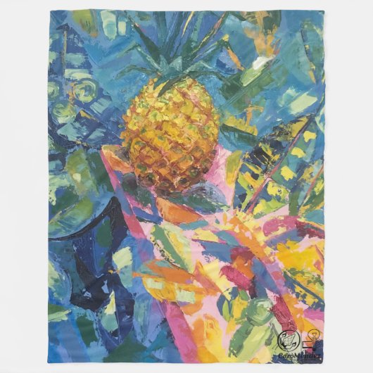 Imagen de mi obra Piña フリースブランケット (正面)