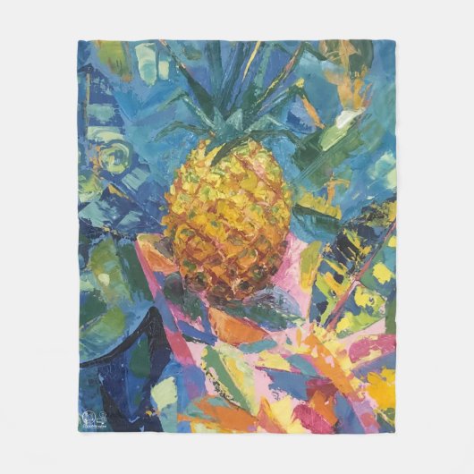 Imagen de mi obra Piña フリースブランケット (正面)