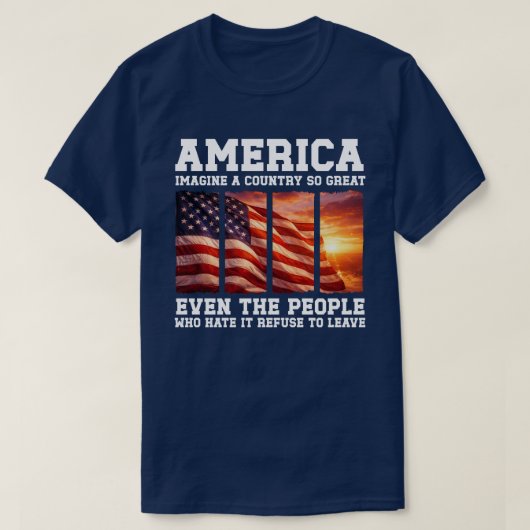 Imagine a Country So Great Patriotic USA Sunset Tシャツ (デザイン正面)