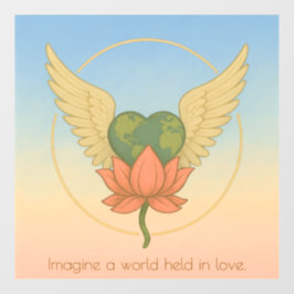 Imagine a World Held in Love Wall Decal ウォールステッカー