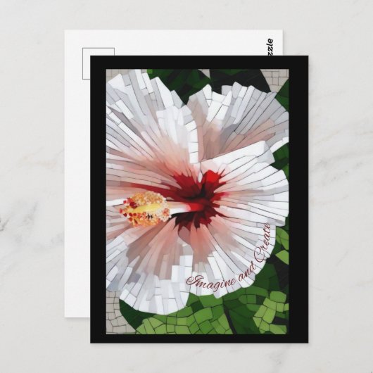 Imagine and Create Mosaic Flower Postcard ポストカード (正面/裏面)