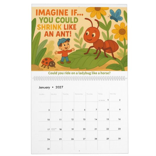 Imagine If… Kids’ Creative Imagination Calendar カレンダー (1月 2027)