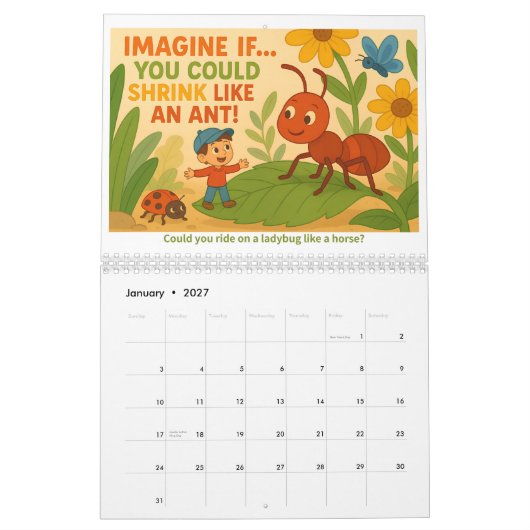 Imagine If… Kids’ Creative Imagination Calendar カレンダー (1月 2027)