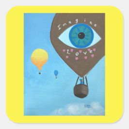 Imagine Love, Hot Air Balloons, stickers スクエアシール