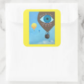 Imagine Love, Hot Air Balloons, stickers スクエアシール (バッグ)