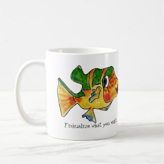 ImaginOCEAN Cartoon Box Fish コーヒーマグカップ