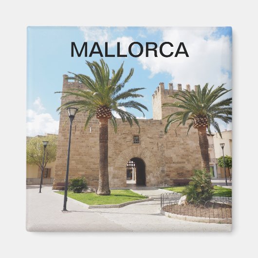 imán ciudad fortificada de Alcudia en Mallorca マグネット (正面)
