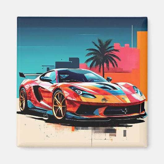 iman coche deportivo #5 マグネット (正面)