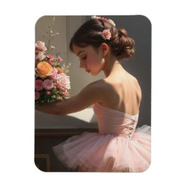 Iman con bailarina sujetando ramo de flores マグネット
